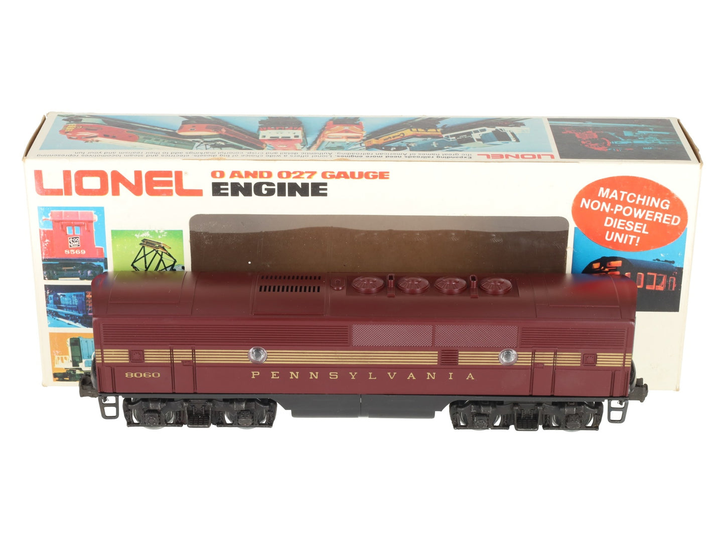 Lionel 6-8060 O Pennsylvania Tuscan F-3 B Unit Dummy Diesel Locomotive #8060 EX/Box