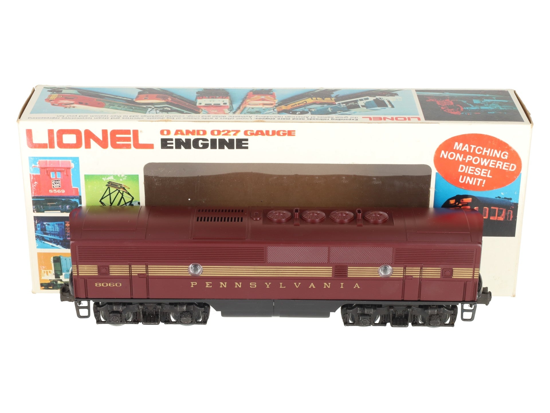 Lionel 6-8060 O Pennsylvania Tuscan F-3 B Unit Dummy Diesel Locomotive #8060 EX/Box