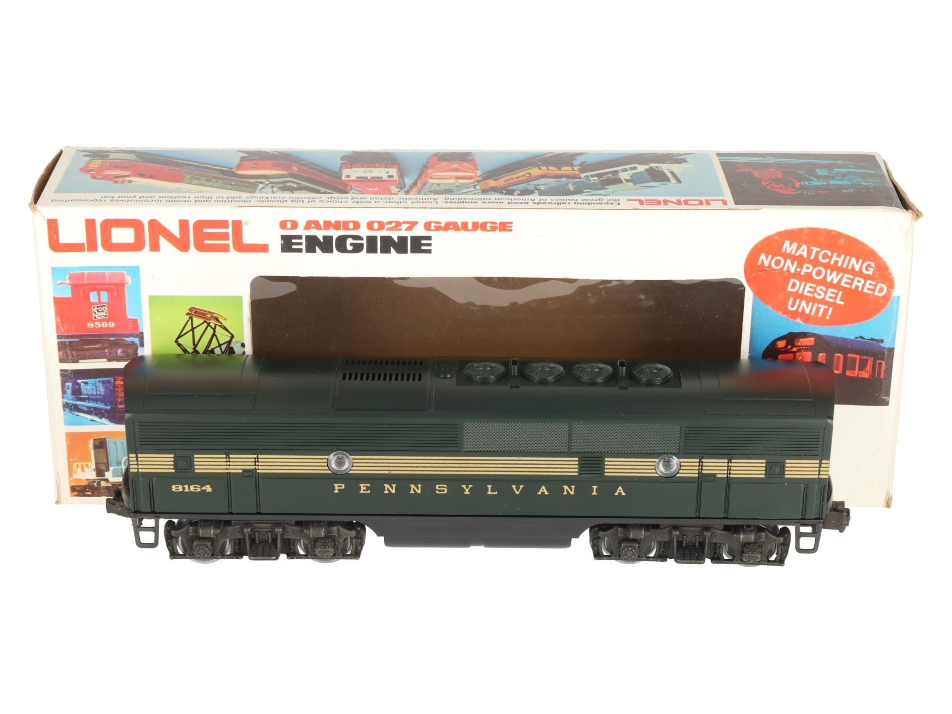 Lionel 6-8164 O Gauge Pennsylvania F3 B-Unit Dummy Diesel Locomotive EX/Box