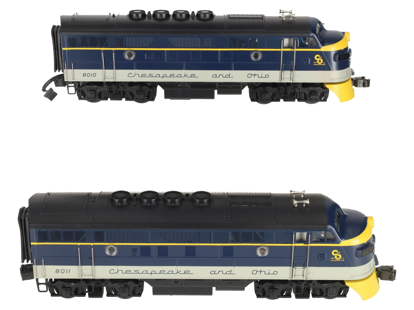 MTH 20-2125-1 O C&O F-3 AA Diesel Engine Set w/PS1 #8010/8011 EX/Box