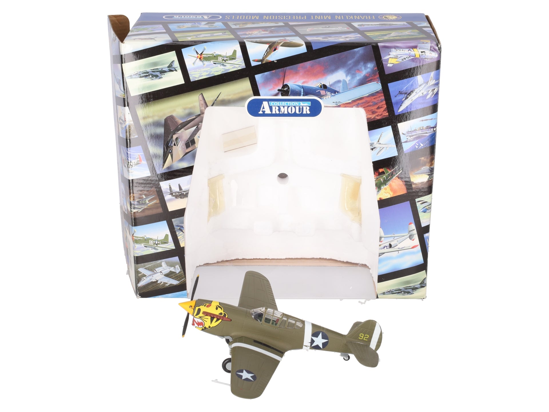 Franklin Mint B11B544 1:48 Diecast WWII P-40 Warhawk Aleutian Tigers Plane EX/Box