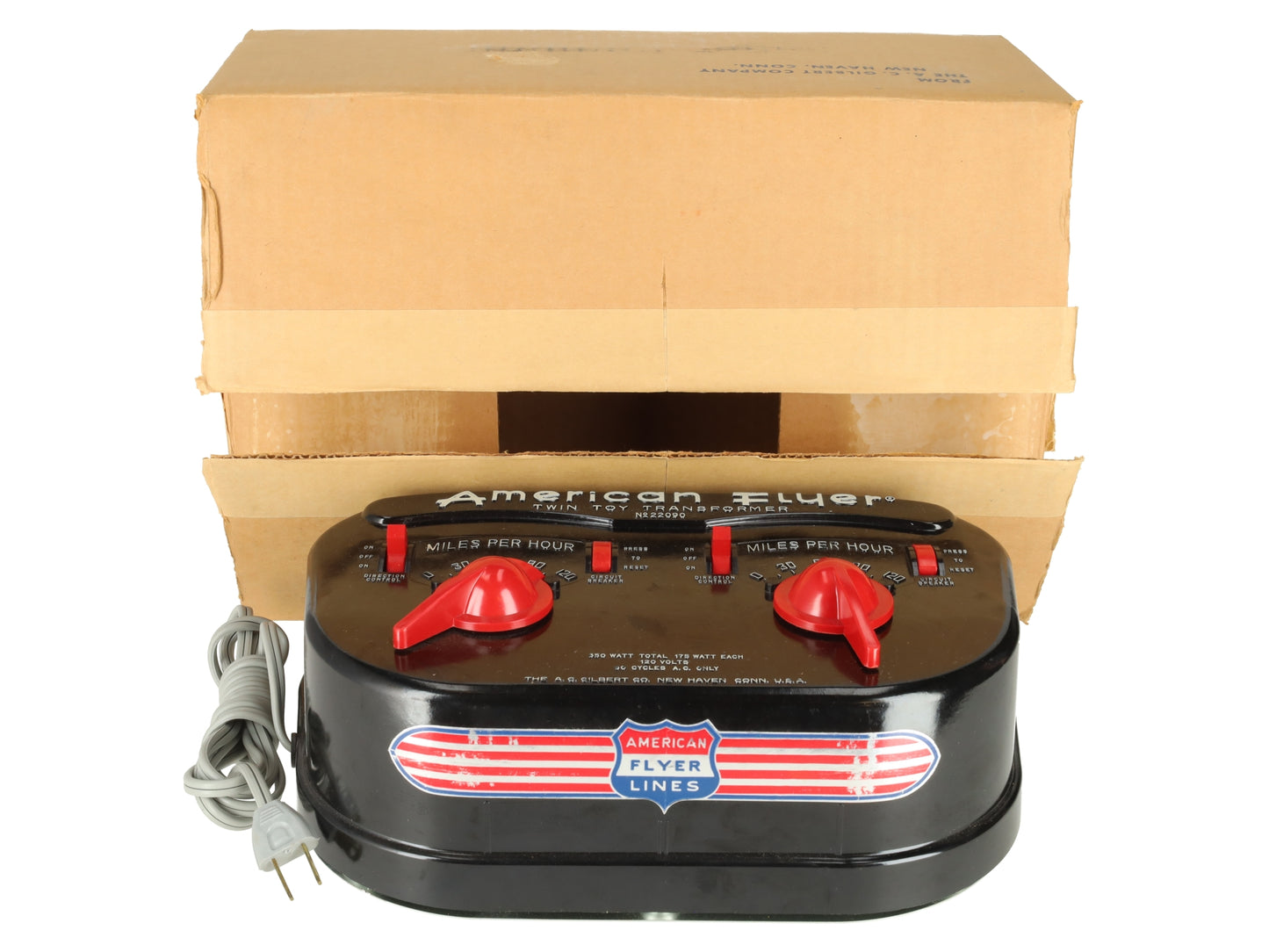 American Flyer 22090 Vintage S 350 Watt Dual Control Transformer EX/Box