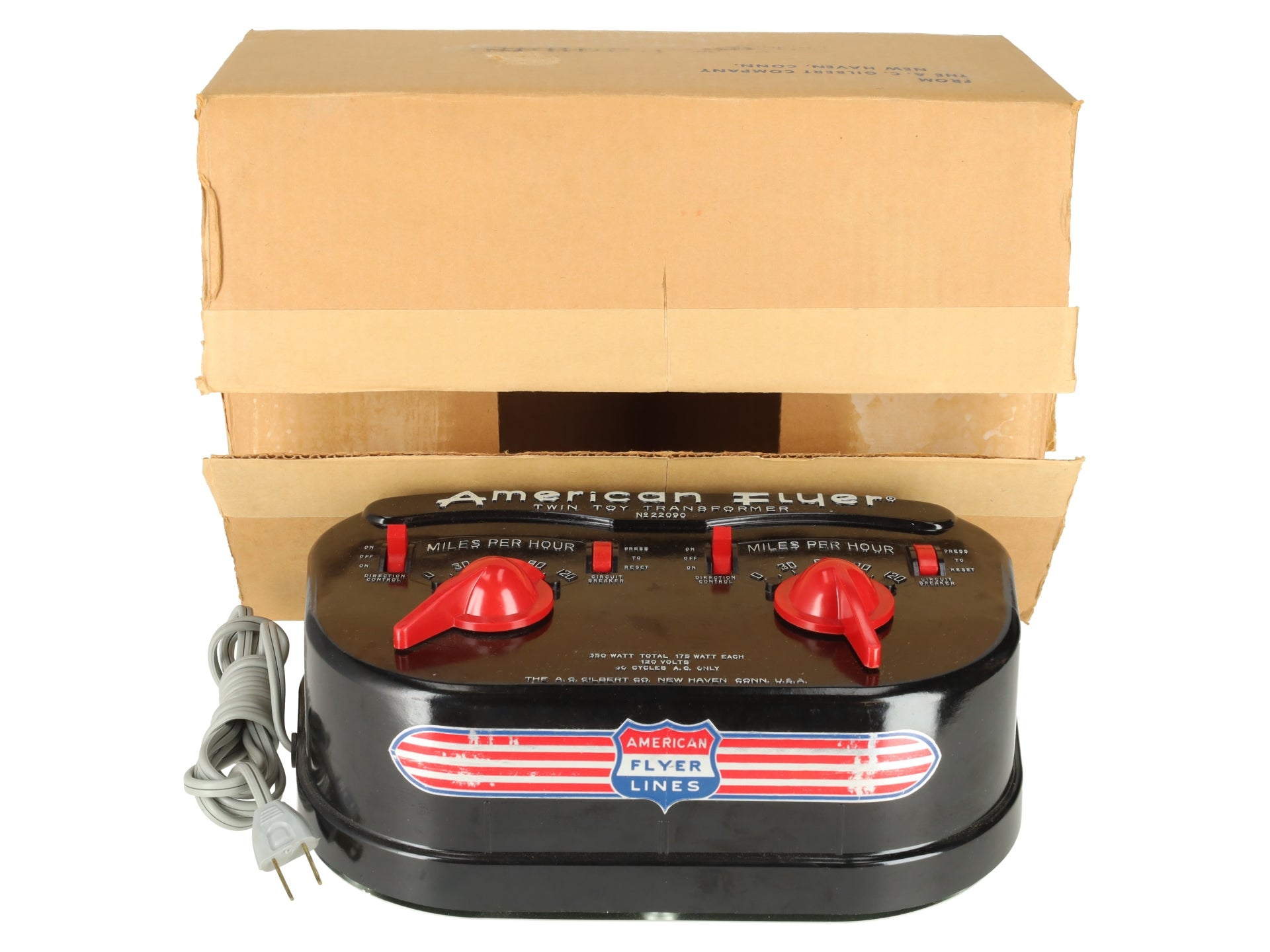 American Flyer 22090 Vintage S 350 Watt Dual Control Transformer EX/Box
