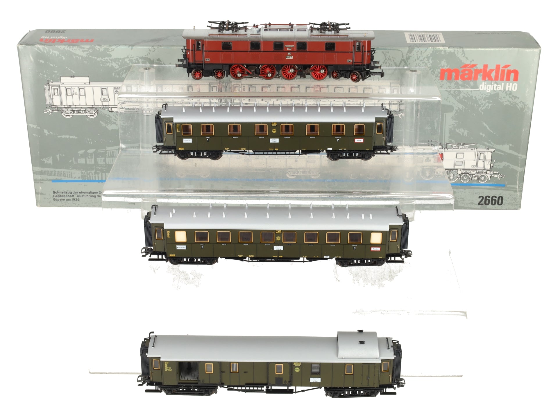 Marklin 2660 Deutsche Reichsbahn Express HO Gauge Electric Passenger Train Set EX/Box
