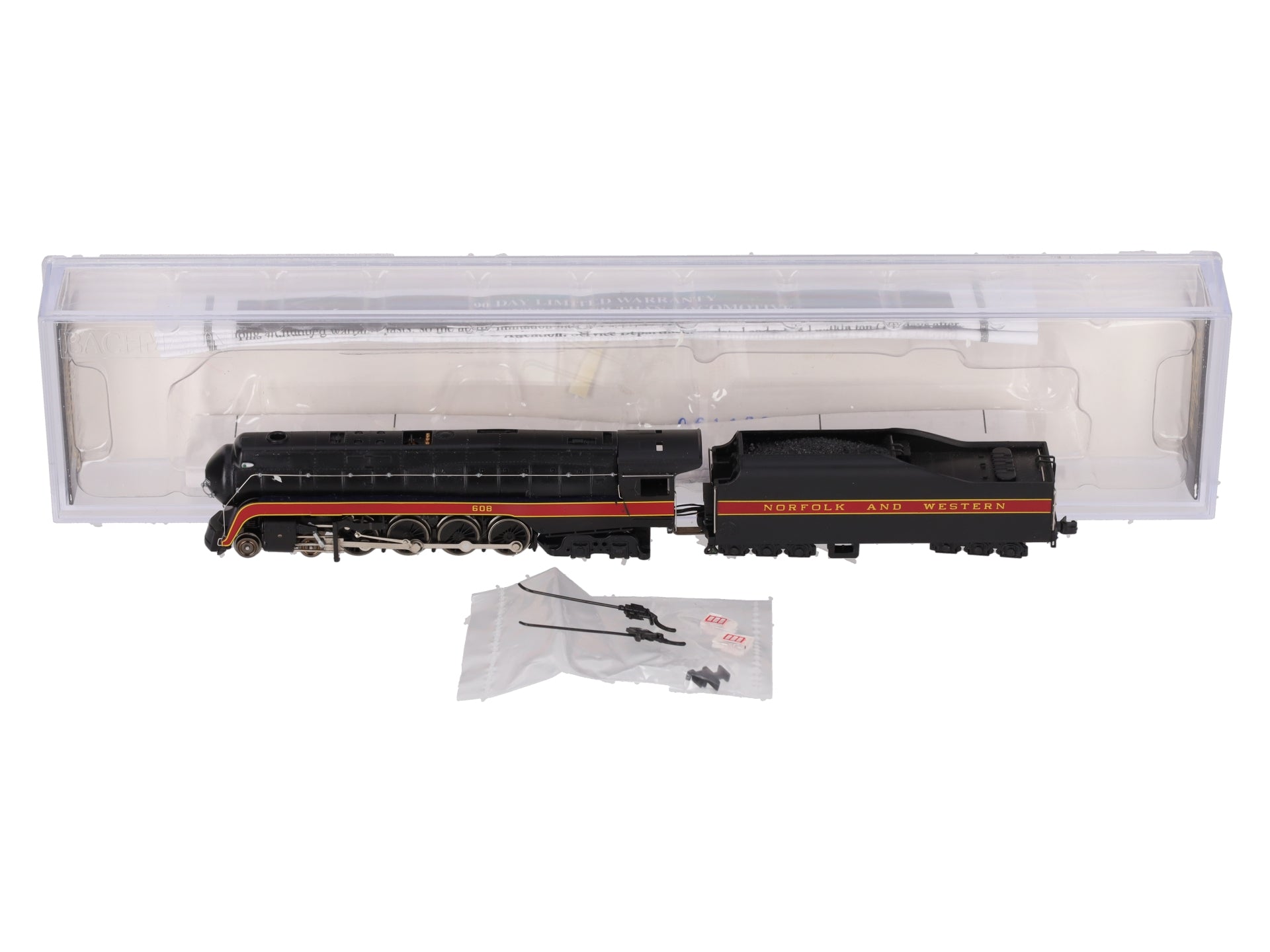 Bachmann 82152 N Norfolk & Western Class J 4-8-4 Steam Locomotive #608 VG/Box