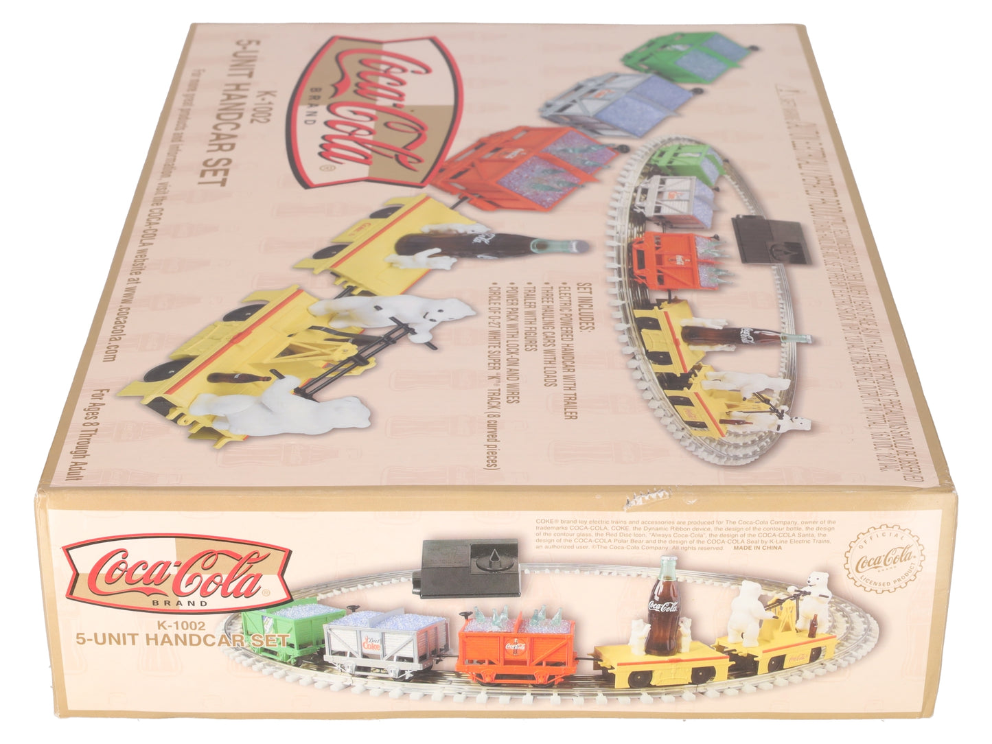K-Line K1002 Coca-Cola O Gauge Handcar Freight Train Set LN/Box