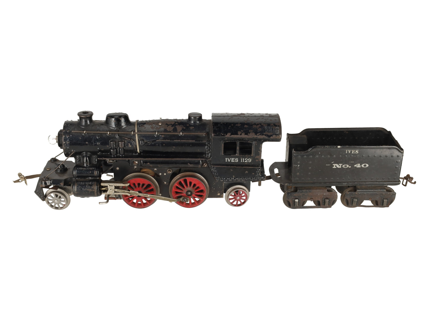 Ives 1129 One Gauge Vintage 2-4-0 Steam Locomotive w/ Tender #40 VG