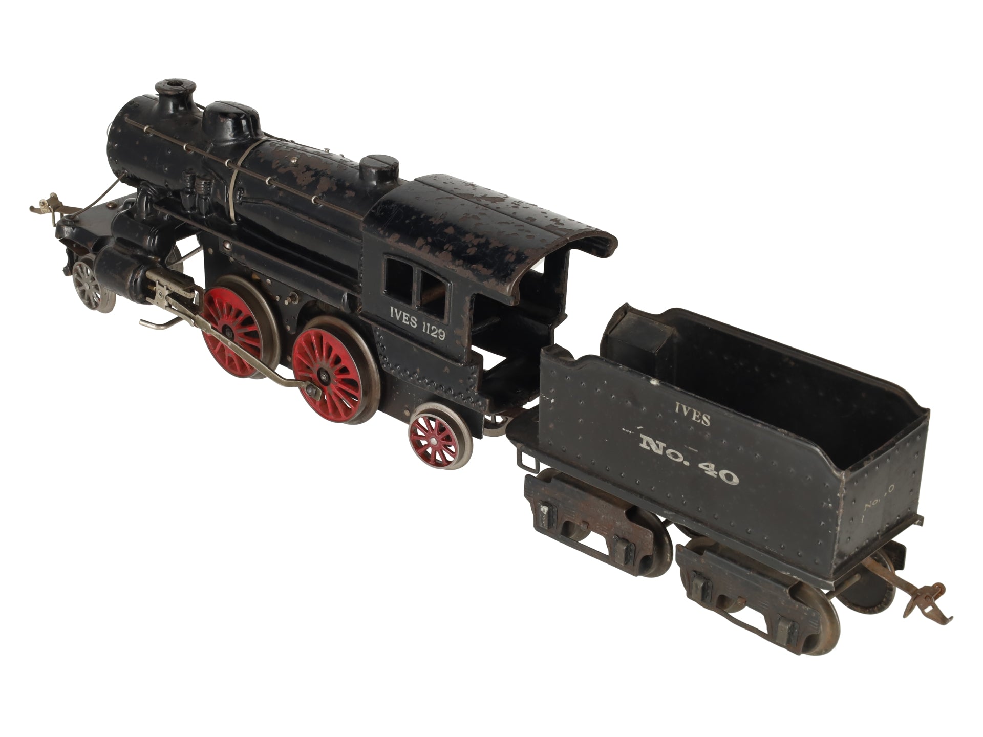 Ives 1129 One Gauge Vintage 2-4-0 Steam Locomotive w/ Tender #40 VG