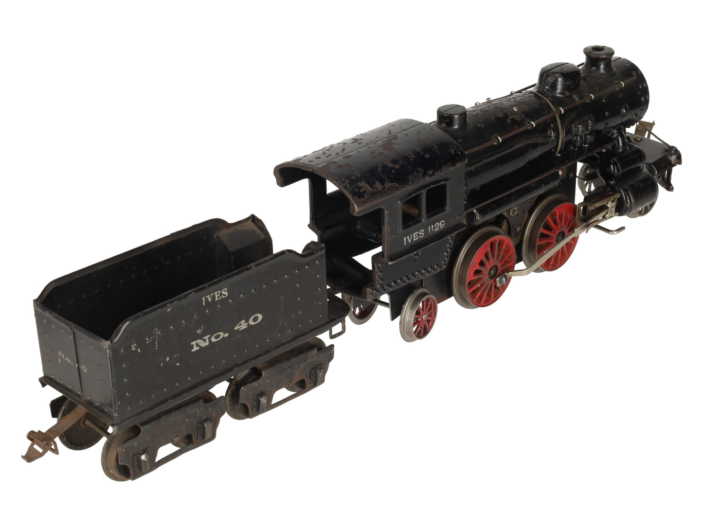 Ives 1129 One Gauge Vintage 2-4-0 Steam Locomotive w/ Tender #40 VG
