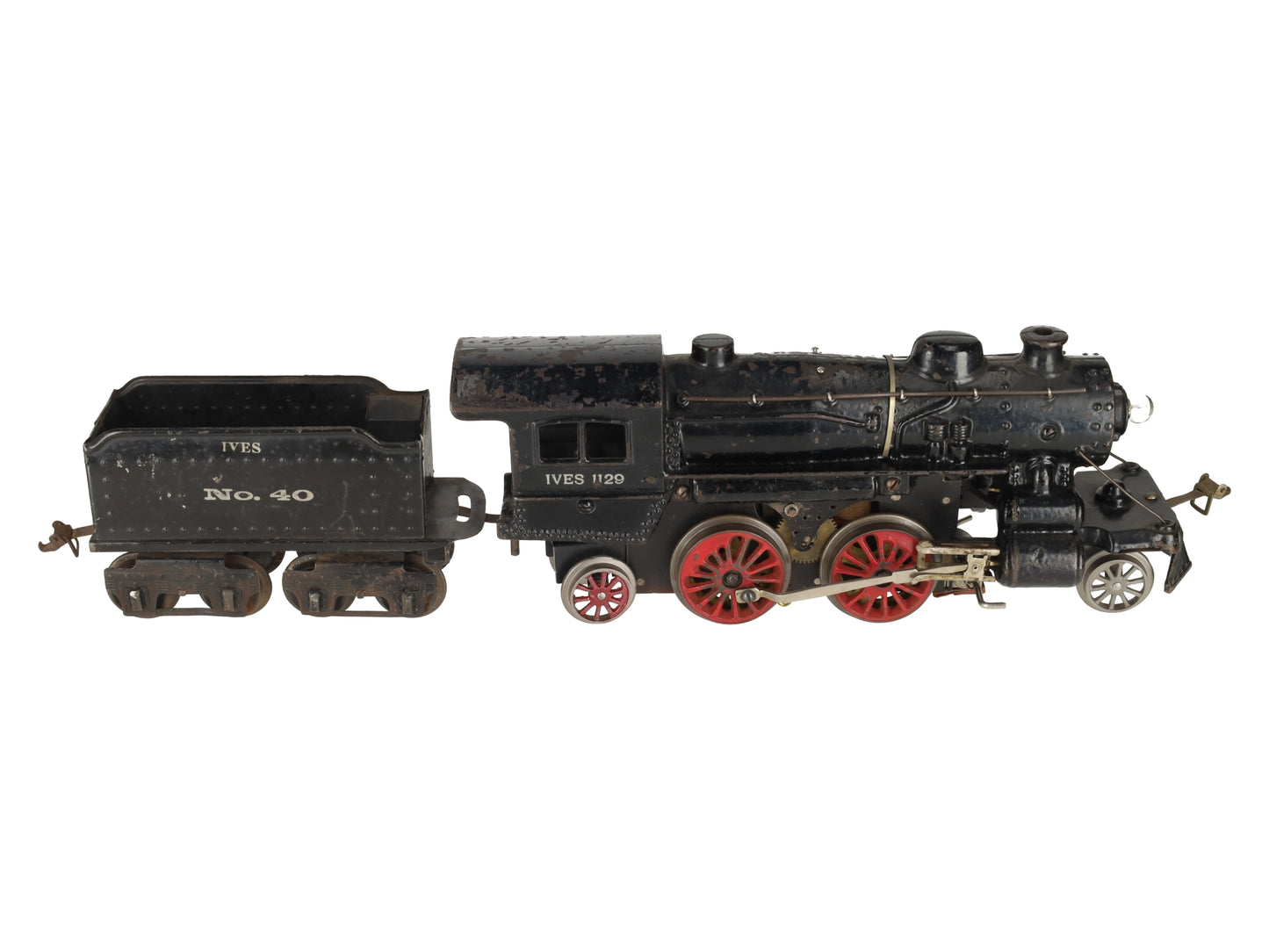 Ives 1129 One Gauge Vintage 2-4-0 Steam Locomotive w/ Tender #40 VG