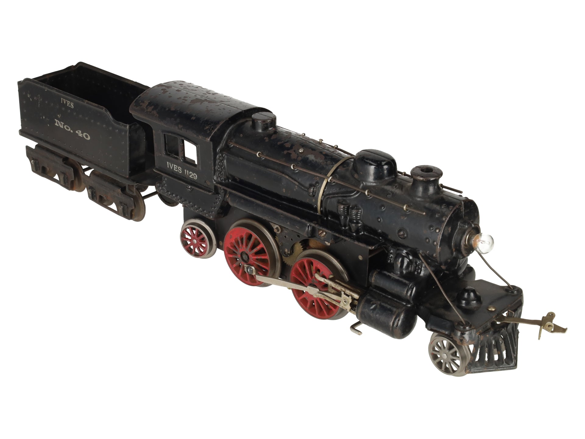 Ives 1129 One Gauge Vintage 2-4-0 Steam Locomotive w/ Tender #40 VG