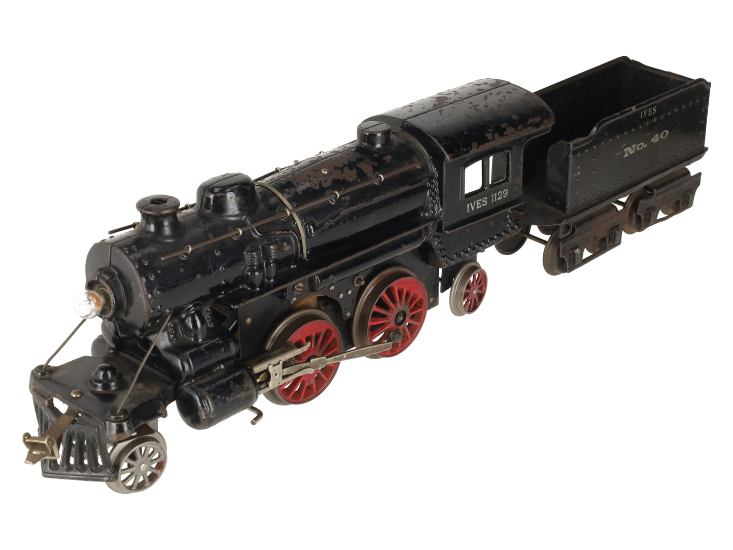 Ives 1129 One Gauge Vintage 2-4-0 Steam Locomotive w/ Tender #40 VG