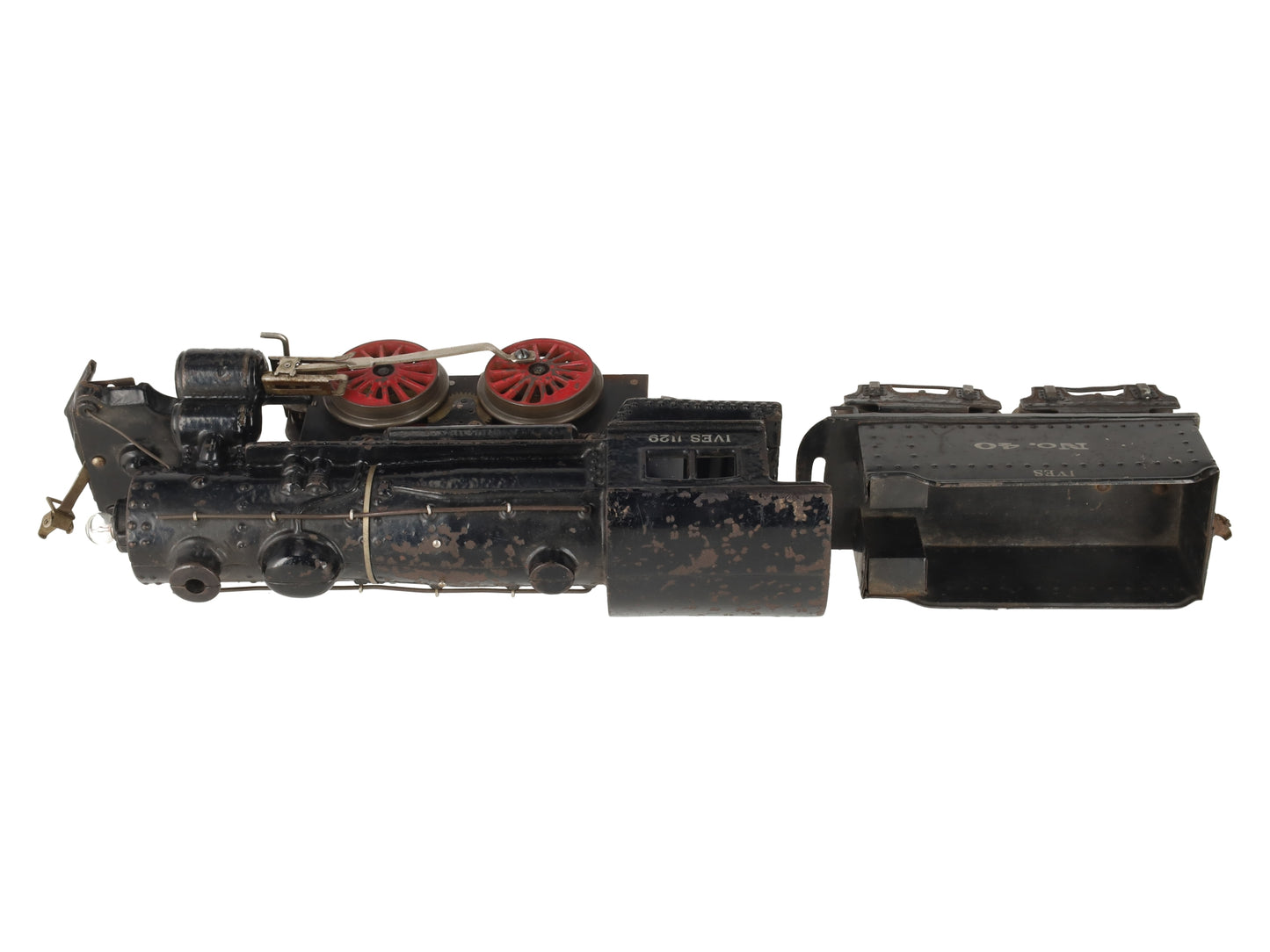 Ives 1129 One Gauge Vintage 2-4-0 Steam Locomotive w/ Tender #40 VG