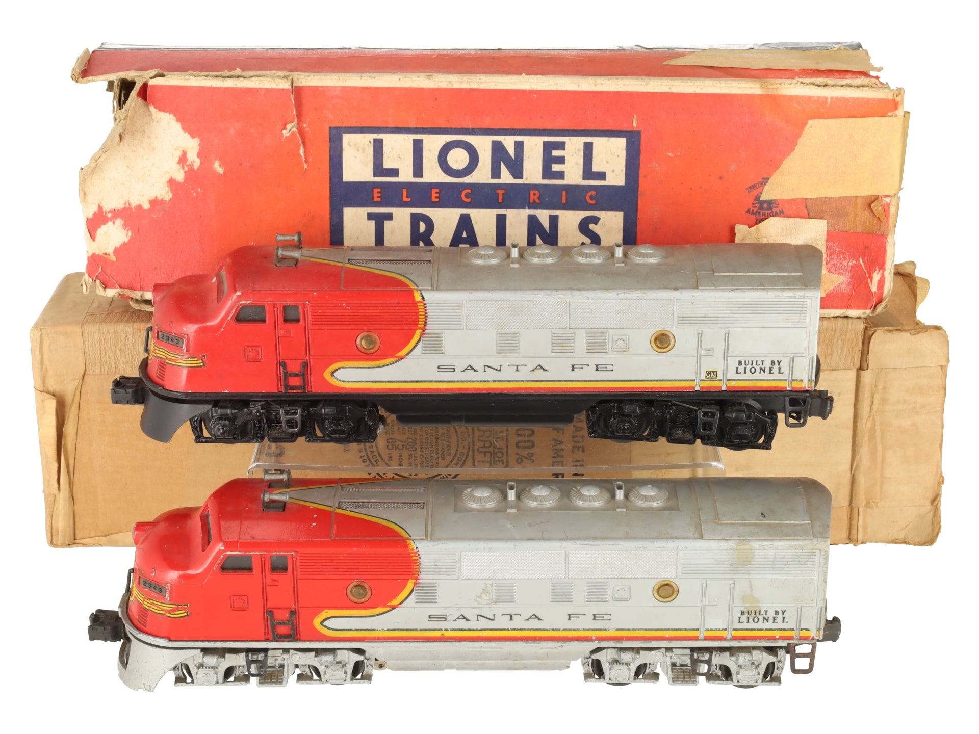 Lionel 2343 Vintage O Gauge Santa Fe F3 AA Diesel Locomotive Set/Box