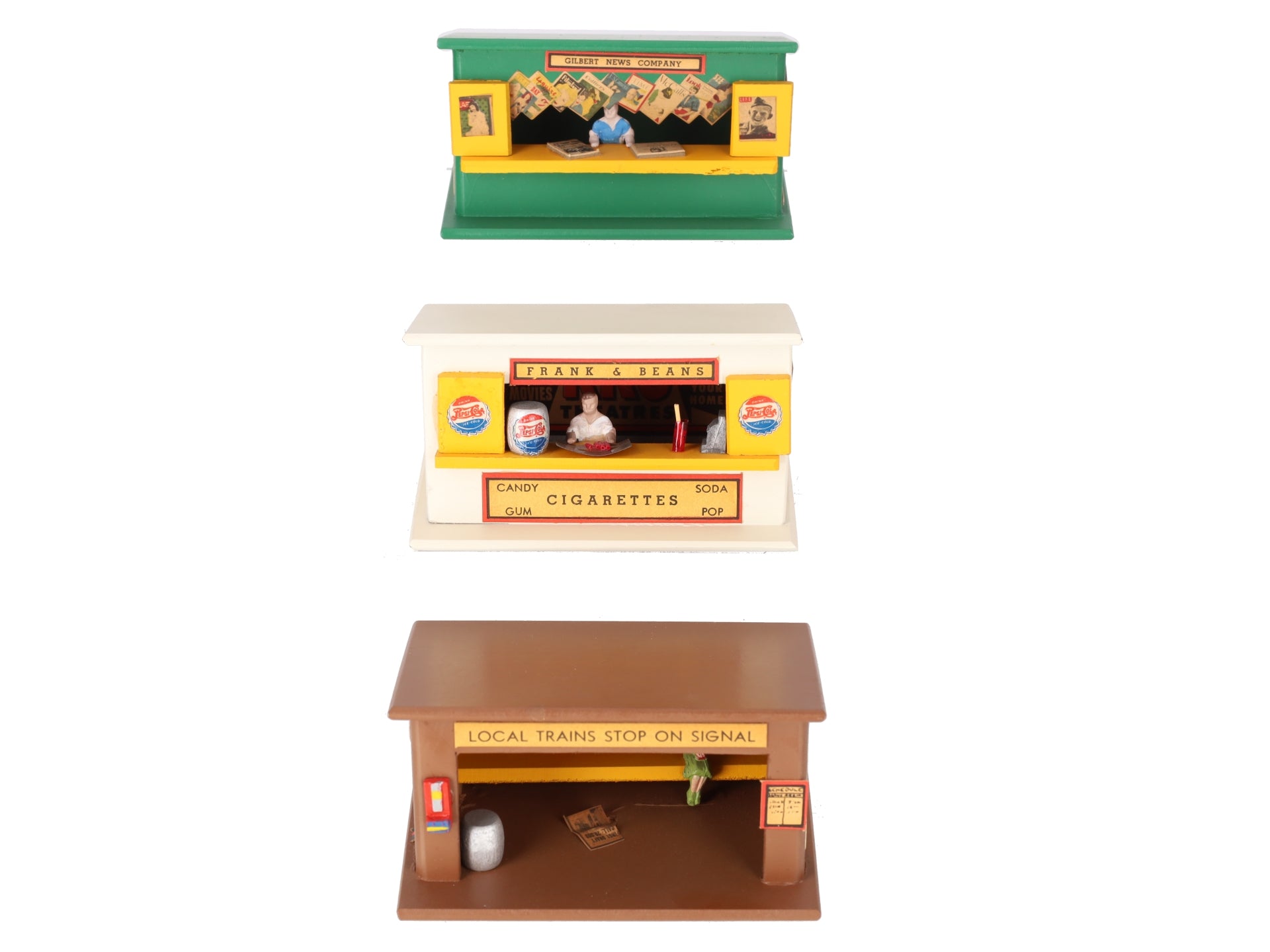 American Flyer 271 Vintage S 3-Piece Whistle Stop Building Set EX/Box