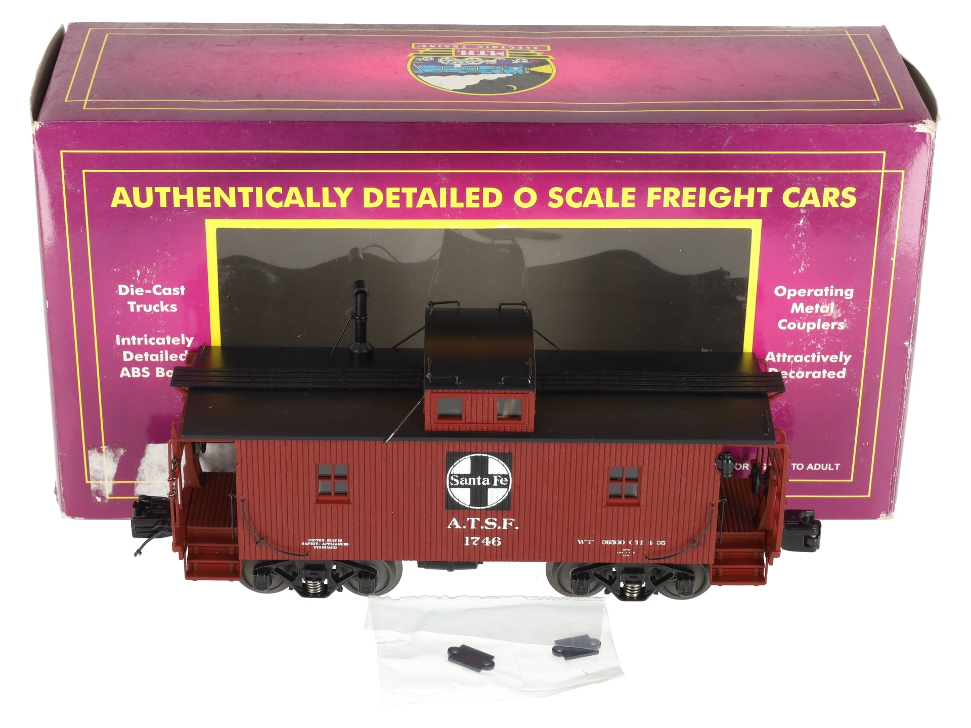 MTH 20-91223 O Gauge Santa Fe N-6b Lighted Caboose #1746 NIB