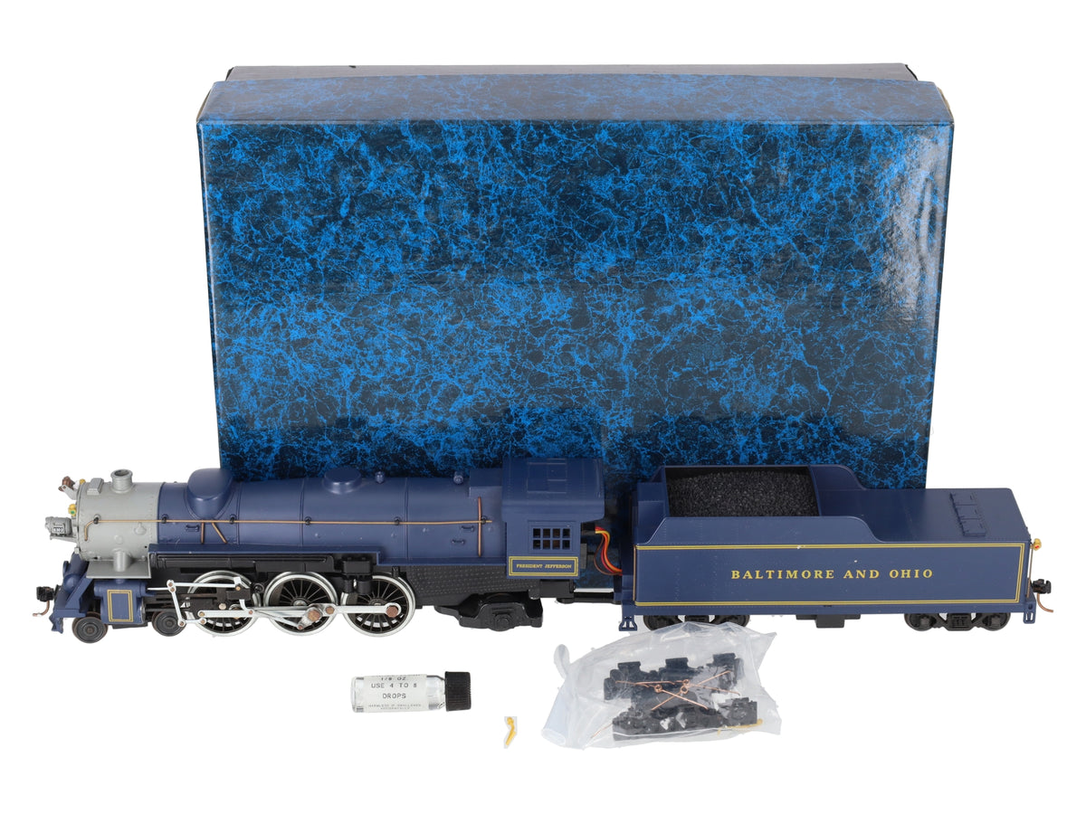 American Models S Scale B&O 4-6-2 Steam Locomotive & Tender W/Chug & Smoke DC LN/Box