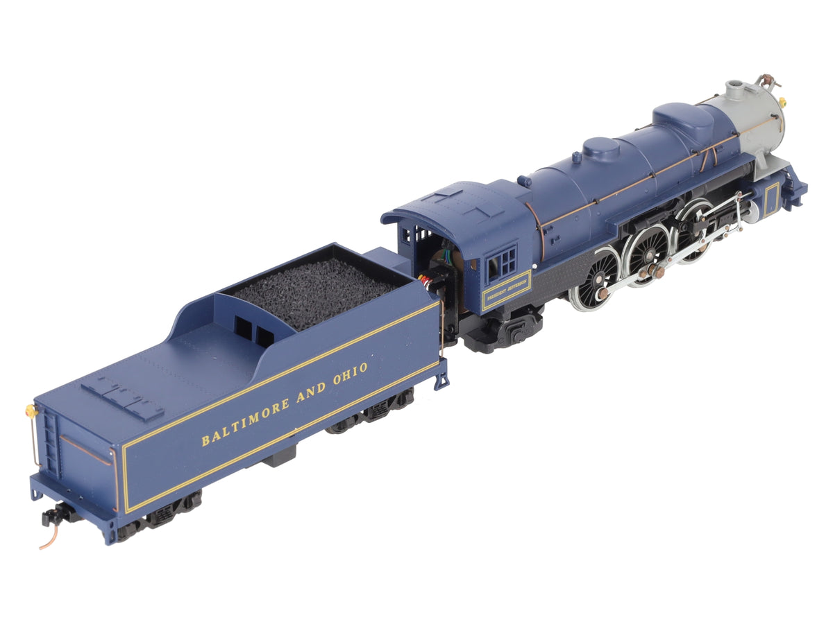 American Models S Scale B&O 4-6-2 Steam Locomotive & Tender W/Chug & Smoke DC LN/Box