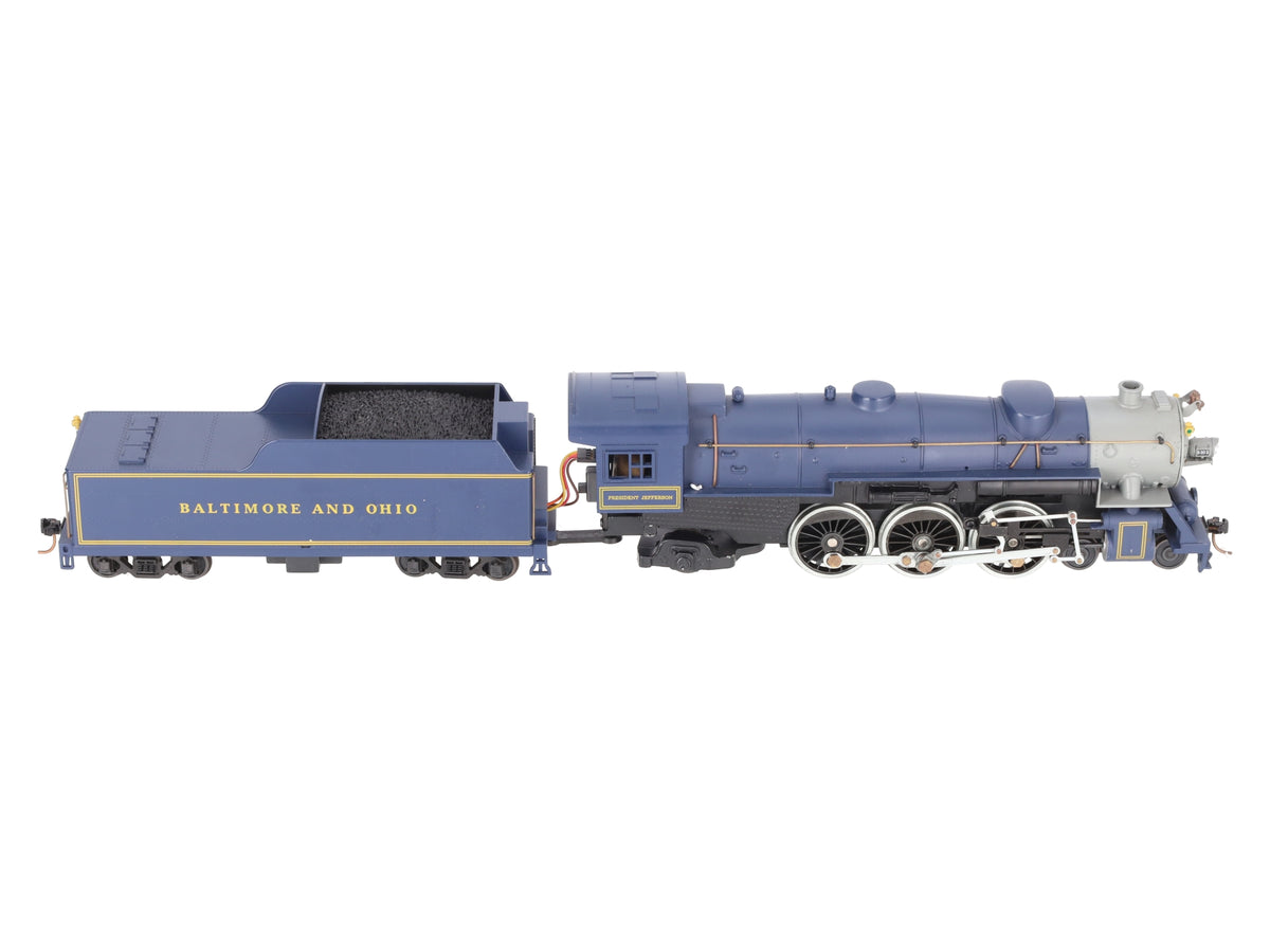 American Models S Scale B&O 4-6-2 Steam Locomotive & Tender W/Chug & Smoke DC LN/Box