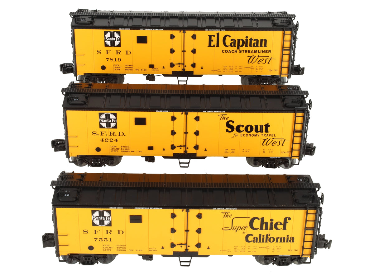 Lionel 6-83549 O Scale VISIONLINE ATSF Reefers w/One Operating Car (Set of 3) LN/Box