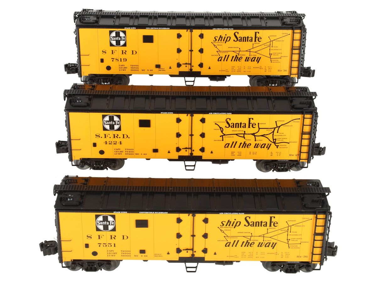 Lionel 6-83549 O Scale VISIONLINE ATSF Reefers w/One Operating Car (Set of 3) LN/Box