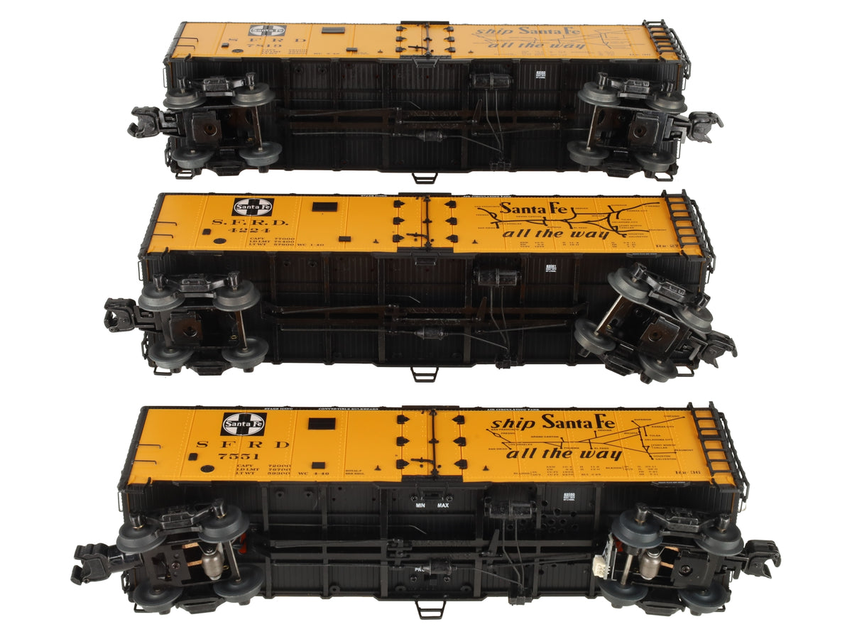 Lionel 6-83549 O Scale VISIONLINE ATSF Reefers w/One Operating Car (Set of 3) LN/Box