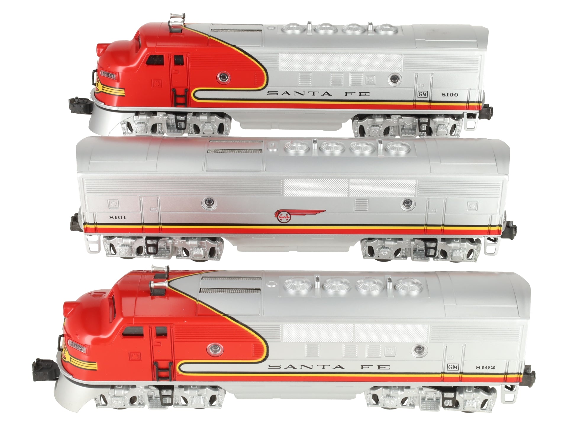Lionel 6-11711 O Santa Fe F-3 ABA Diesel Locomotive Set #8100/8101/8102 with RS VG/Box