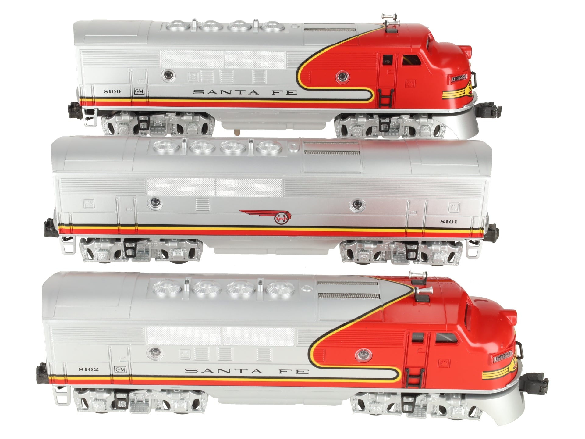 Lionel 6-11711 O Santa Fe F-3 ABA Diesel Locomotive Set #8100/8101/8102 with RS VG/Box