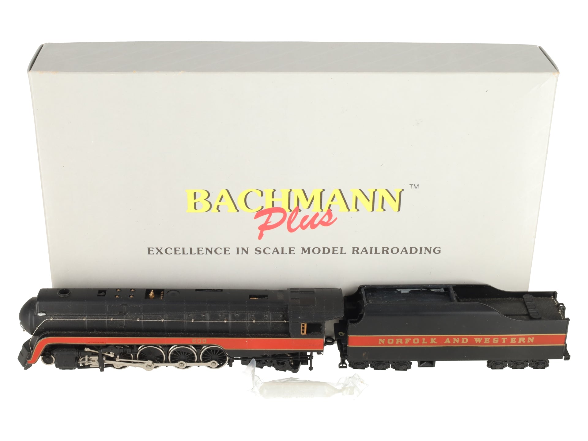Bachmann 11315 HO Custom N & W Class J 4-8-4 Steam Locomotive & Tender #608/Box