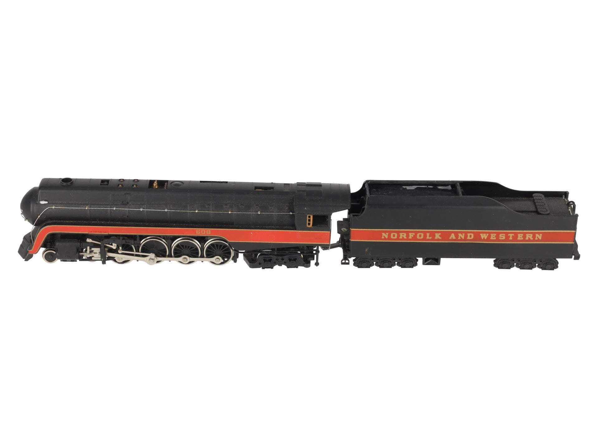Bachmann 11315 HO Custom N & W Class J 4-8-4 Steam Locomotive & Tender #608/Box