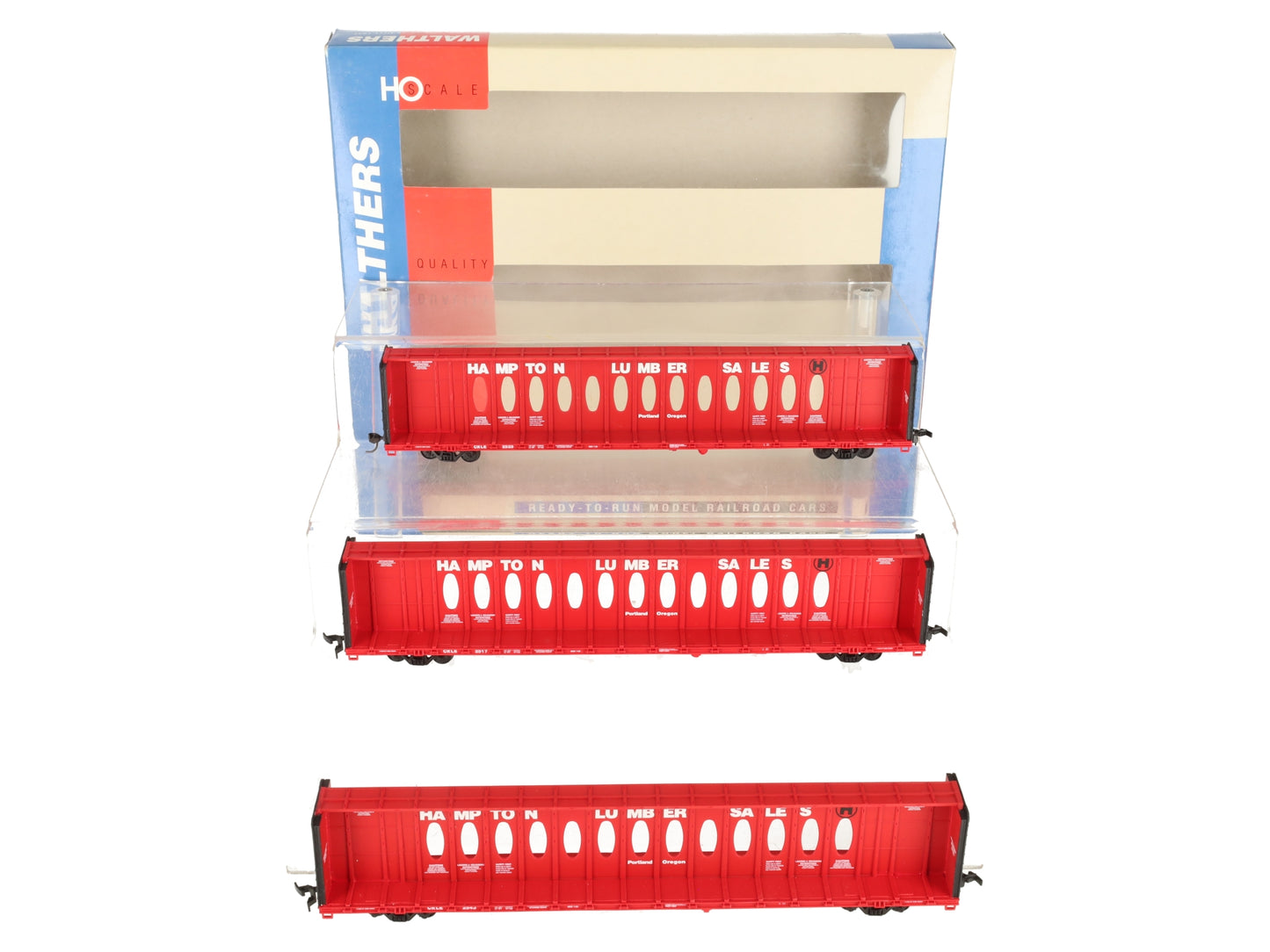 Walthers 932-34107 HO Hampton Lumber-Opera 72' Center Beam Flatcars (Pack of 3) LN/Box