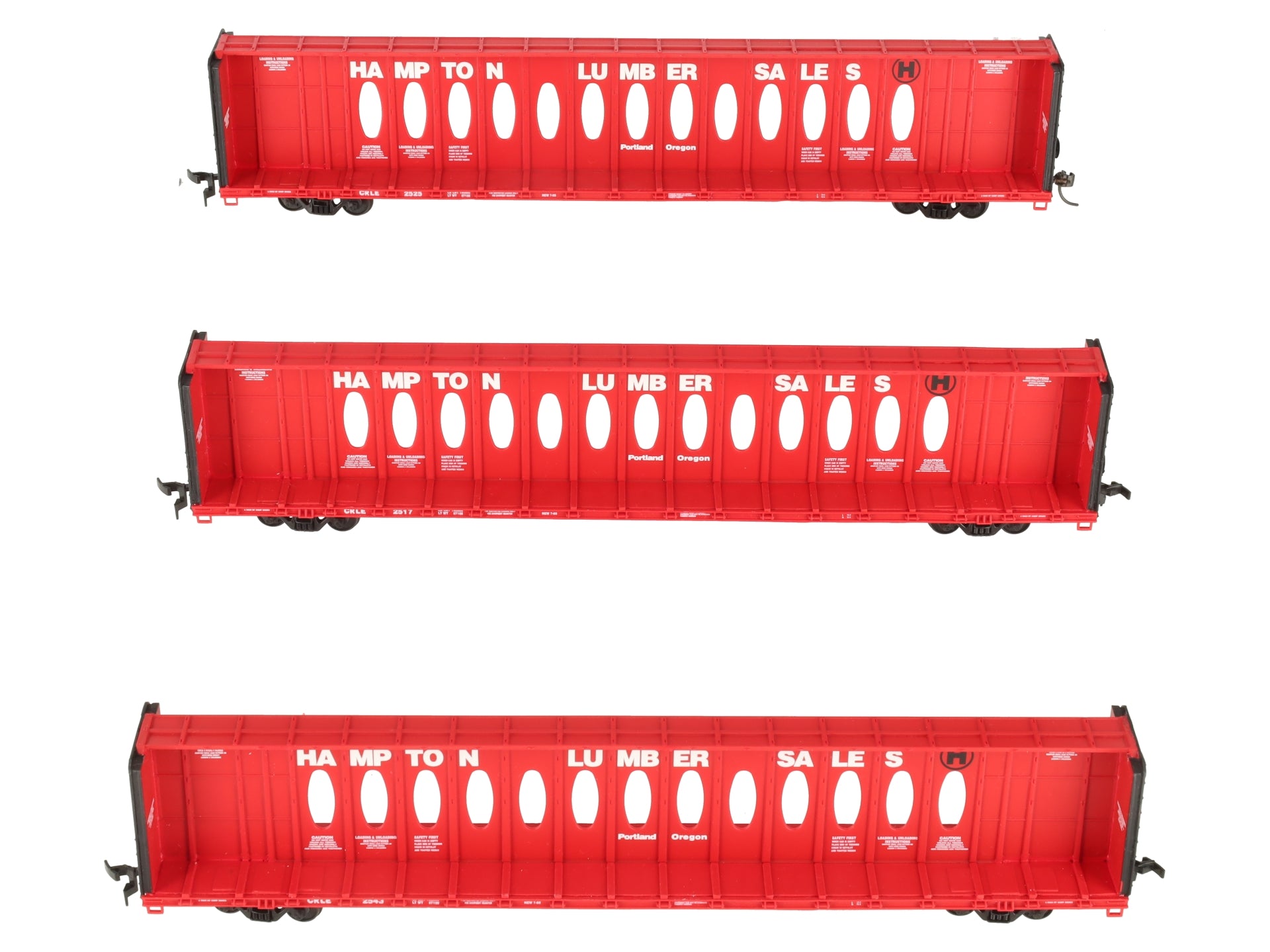 Walthers 932-34107 HO Hampton Lumber-Opera 72' Center Beam Flatcars (Pack of 3) LN/Box