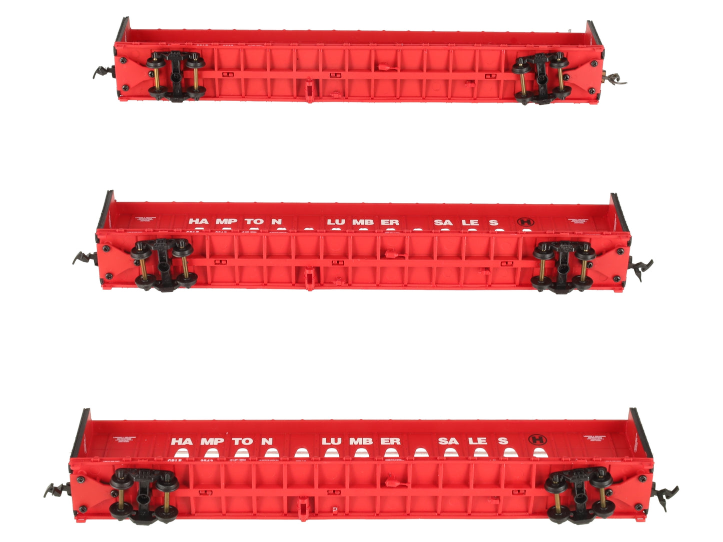 Walthers 932-34107 HO Hampton Lumber-Opera 72' Center Beam Flatcars (Pack of 3) LN/Box
