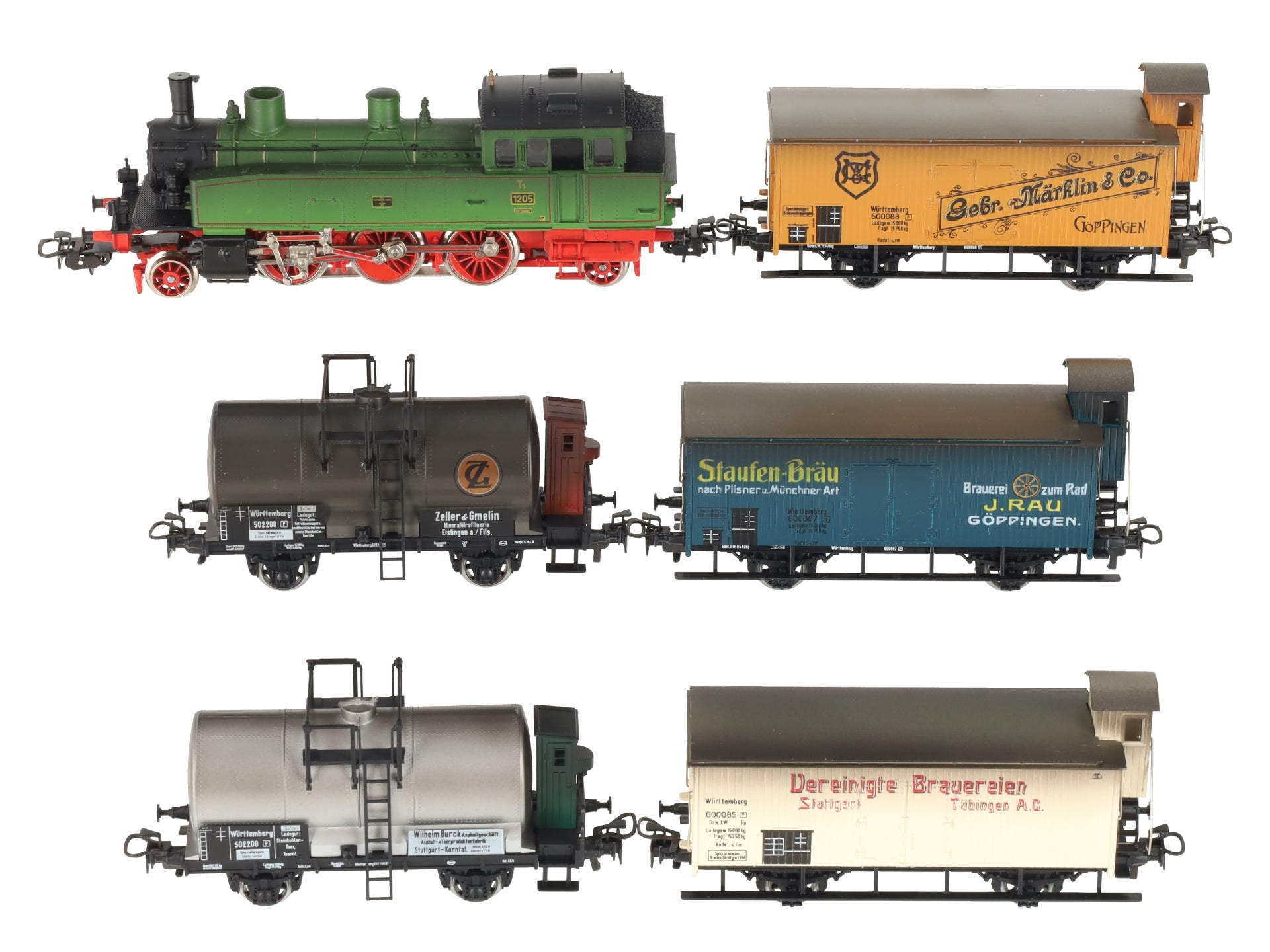 Marklin 2857 HO Wurttemberg 125th Anniversary Steam Freight Train Set EX/Box