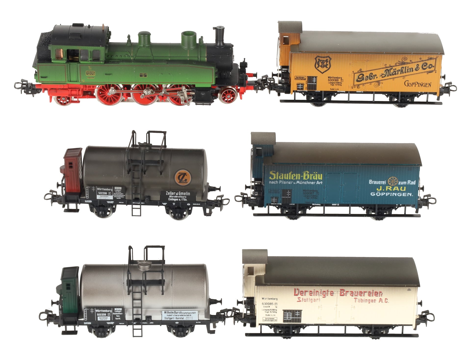 Marklin 2857 HO Wurttemberg 125th Anniversary Steam Freight Train Set EX/Box