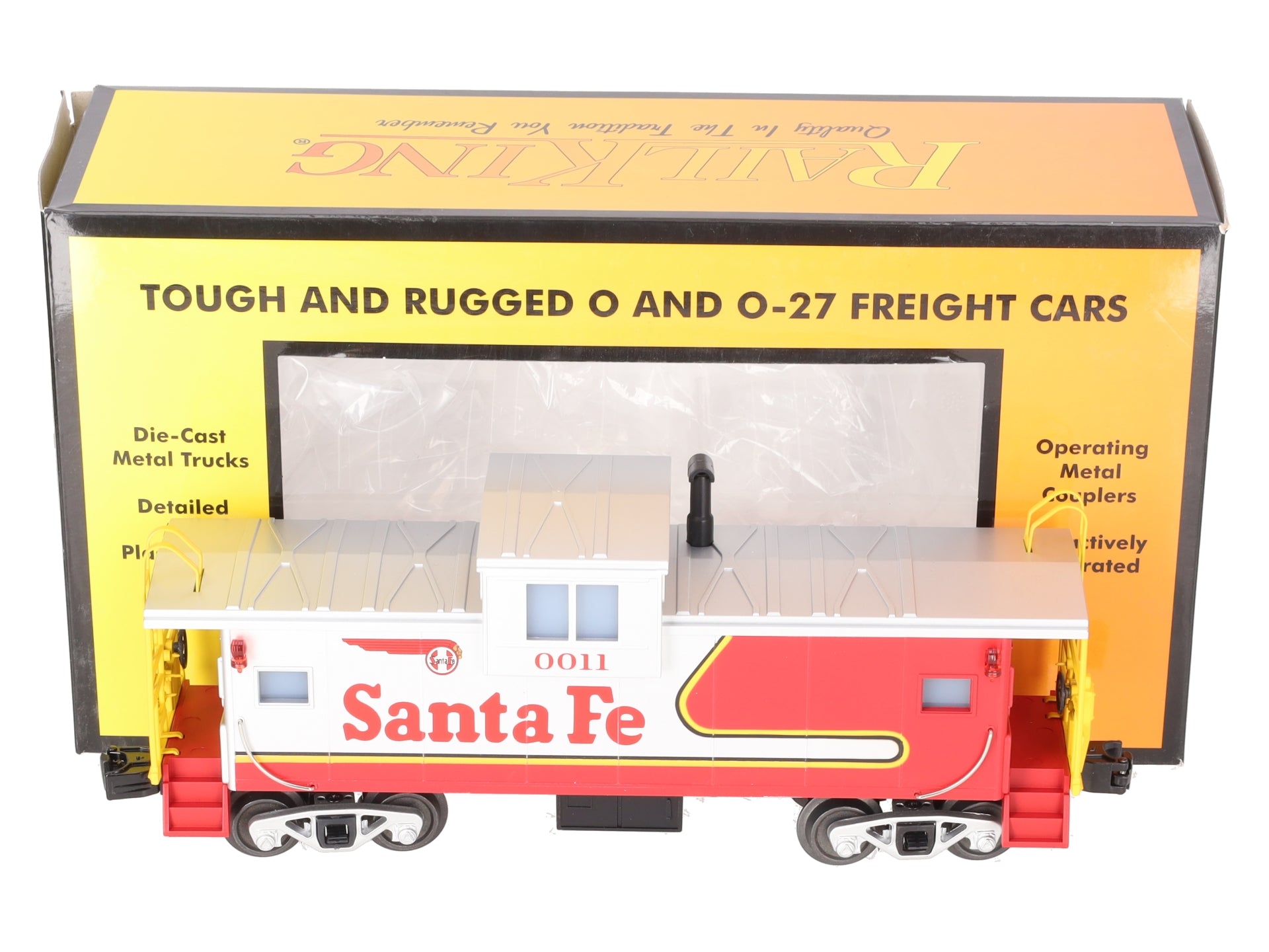 MTH 30-77375 O Gauge Santa Fe Extended Vision Caboose #0011 EX/Box