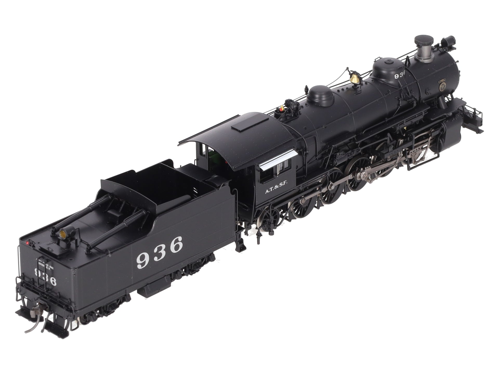 Boo-Rim Precision DP-3908 HO Brass AT&SF 2-10-2 Steam Locomotive & Coal Tender  LN/Box