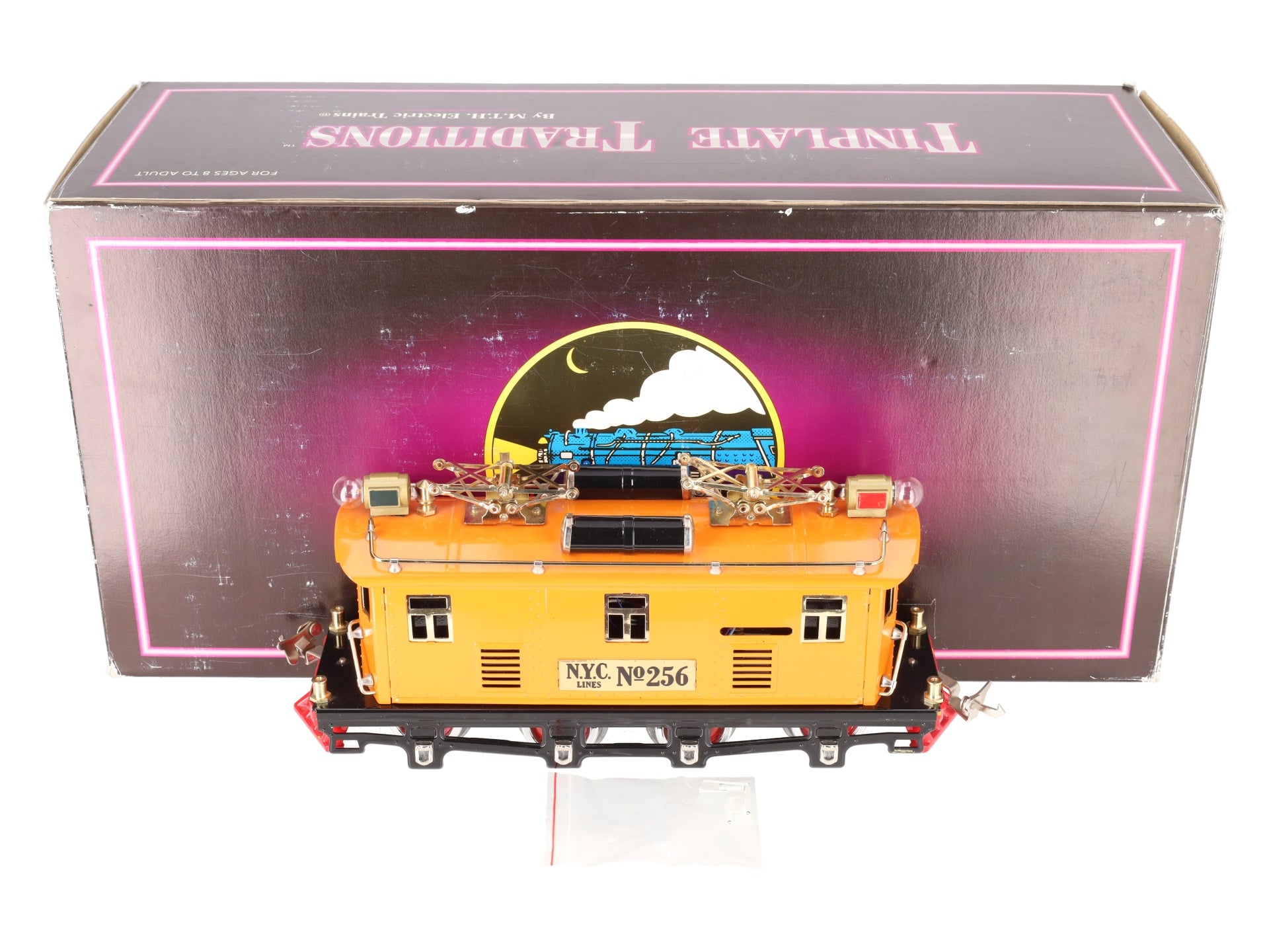 MTH 10-3025-1 O Gauge Orange Tinplate Electric Locomotive w/PS2 #256 EX/Box