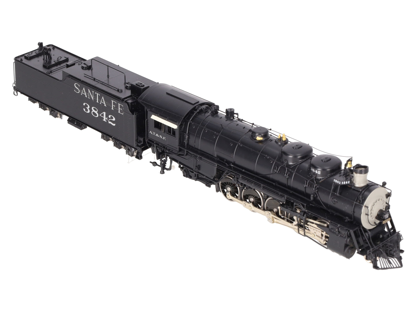 Key Imports HO BRASS ATSF 2-10-2 Steam Locomotive & Tender #3842 - Painted EX/Box