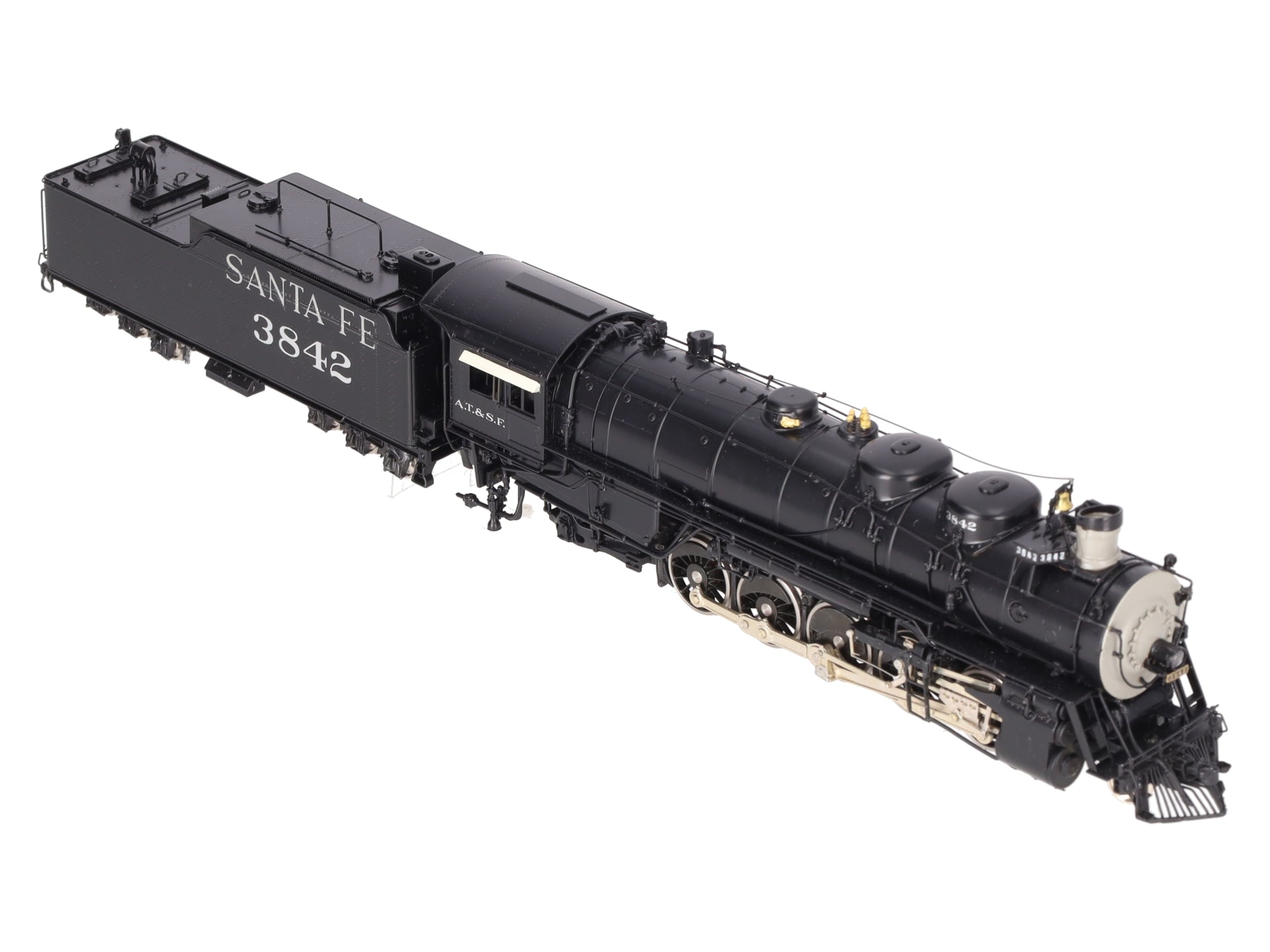 Key Imports HO BRASS ATSF 2-10-2 Steam Locomotive & Tender #3842 - Painted EX/Box