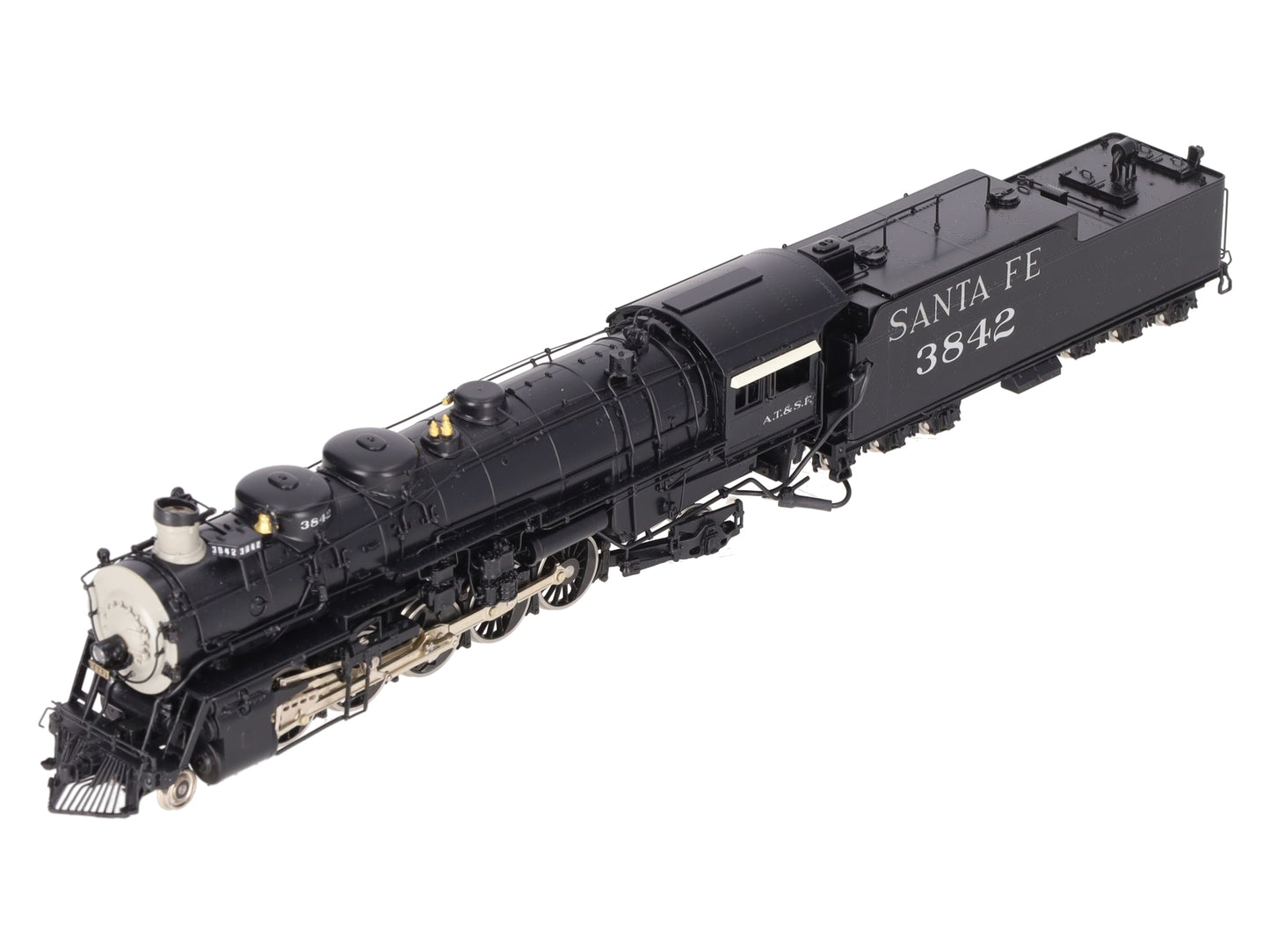 Key Imports HO BRASS ATSF 2-10-2 Steam Locomotive & Tender #3842 - Painted EX/Box
