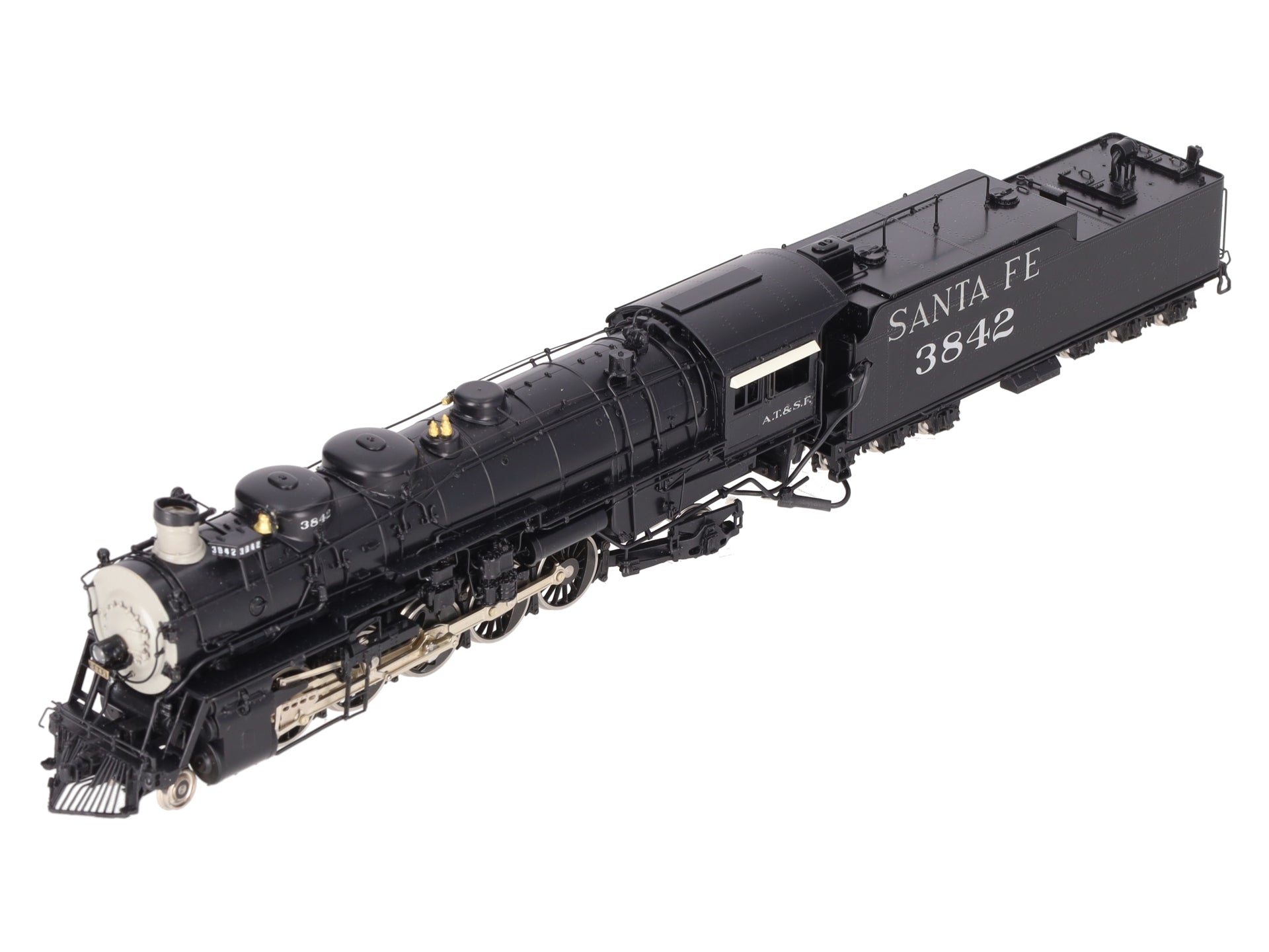 Key Imports HO BRASS ATSF 2-10-2 Steam Locomotive & Tender #3842 - Painted EX/Box