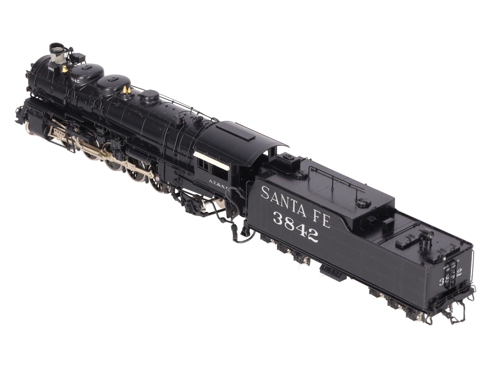 Key Imports HO BRASS ATSF 2-10-2 Steam Locomotive & Tender #3842 - Painted EX/Box