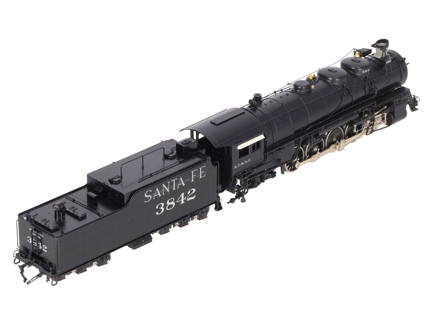 Key Imports HO BRASS ATSF 2-10-2 Steam Locomotive & Tender #3842 - Painted EX/Box