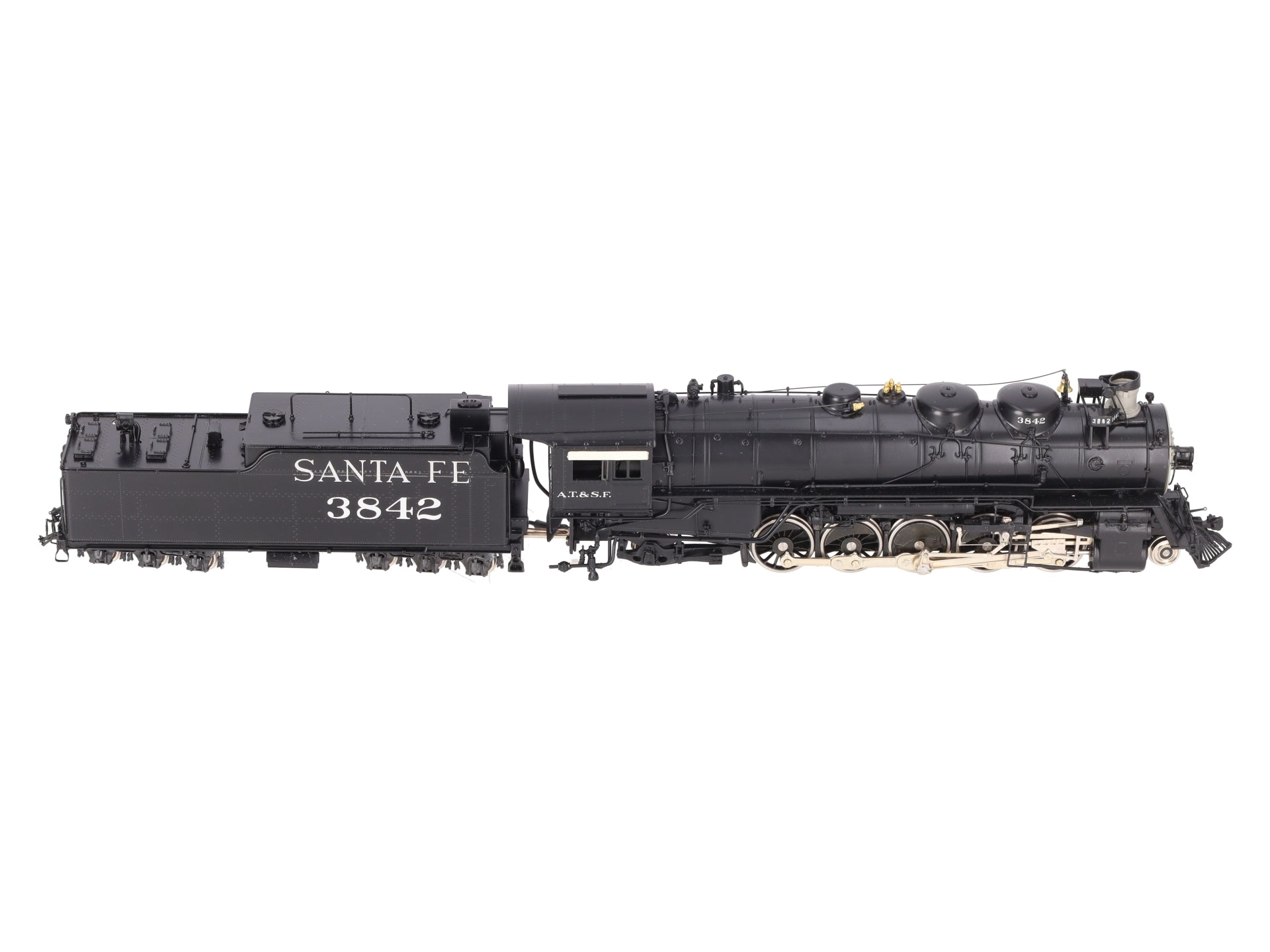 Key Imports HO BRASS ATSF 2-10-2 Steam Locomotive & Tender #3842 - Painted EX/Box
