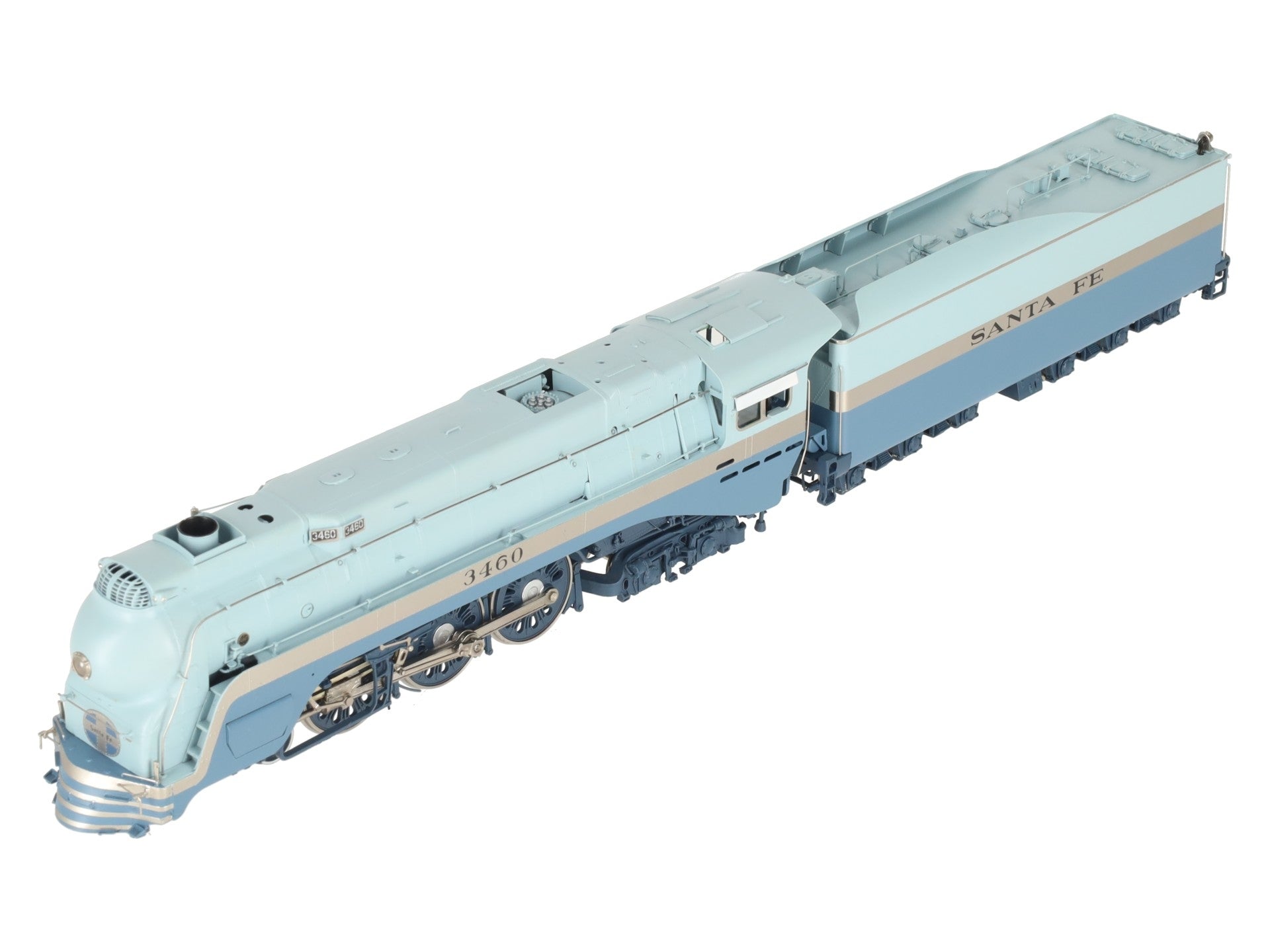 Hallmark HO Scale BRASS ATSF Streamlined 4-6-4 Blue Goose Steam Loco #3460 - FP EX/Box