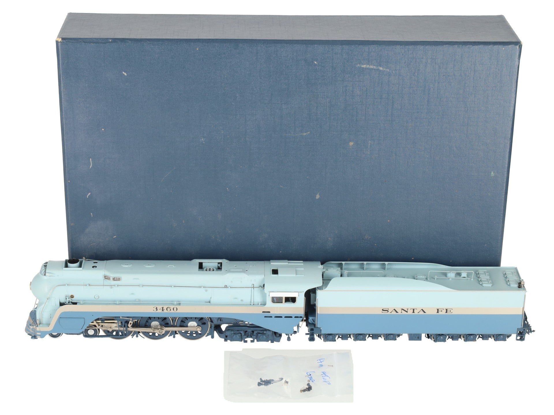 Hallmark HO Scale BRASS ATSF Streamlined 4-6-4 Blue Goose Steam Loco #3460 - FP EX/Box