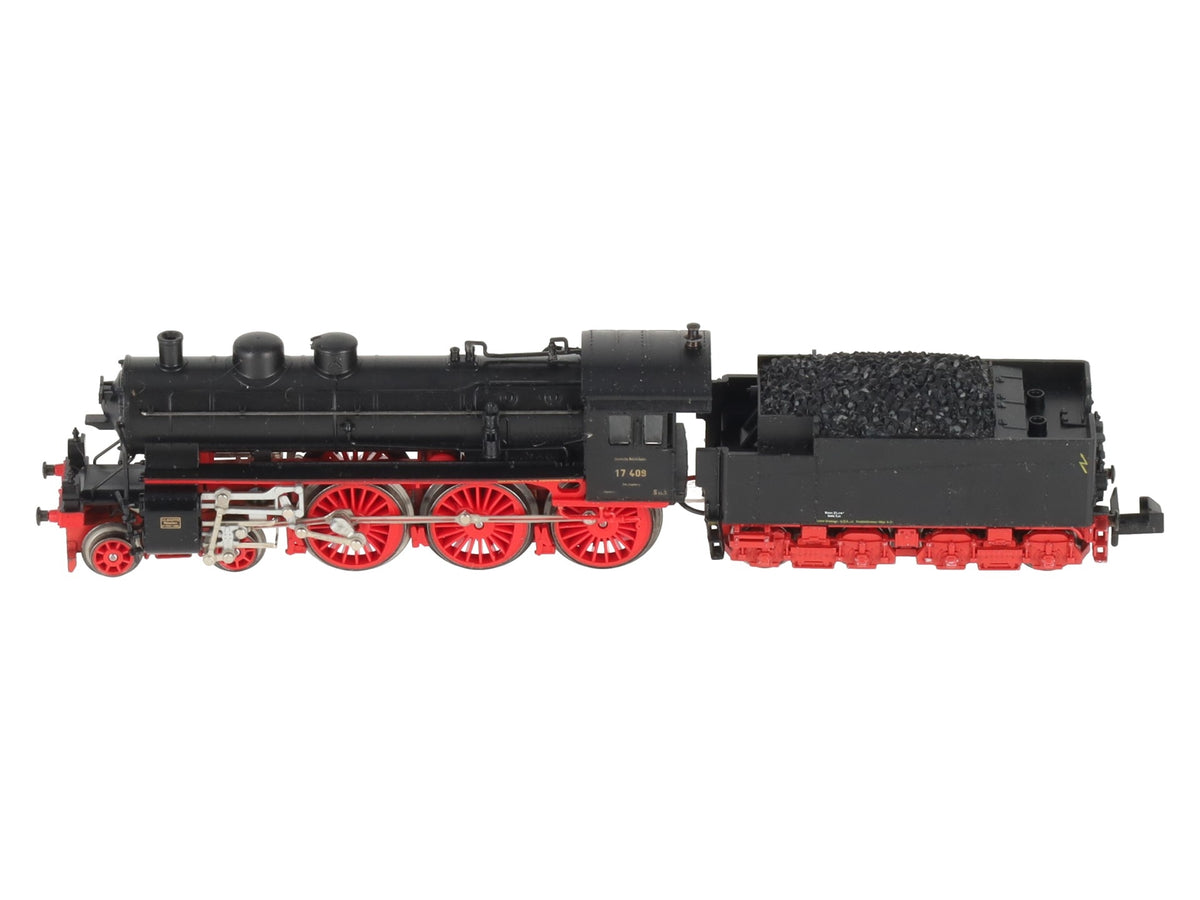Trix 12601 N Scale DR 4-6-0 Steam Locomotive & Tender #17409 EX/Box