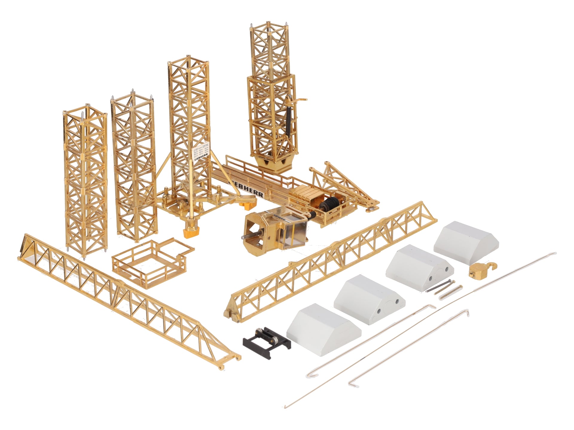 Conrad 2020 1:87 Scale Diecast Liebherr Gold Plated Tower Crane EX/Box