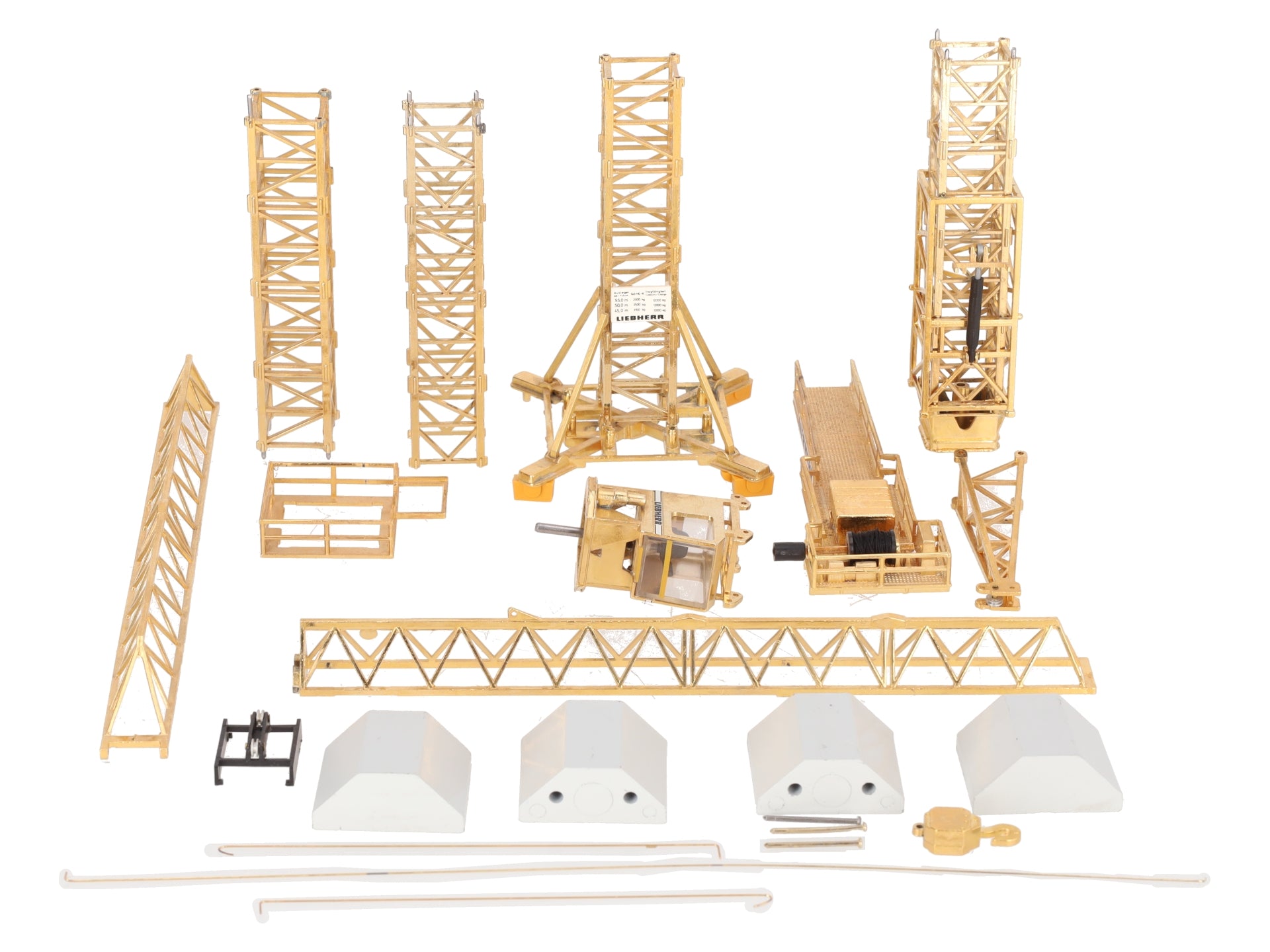 Conrad 2020 1:87 Scale Diecast Liebherr Gold Plated Tower Crane EX/Box